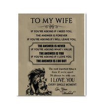 Load image into Gallery viewer, Husband to wife asking if I love you I do Love you every single moment canvas