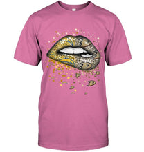 Load image into Gallery viewer, Los Angeles Chargers and Anaheim Ducks glitter pattern sexy lips t shirt