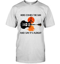 Load image into Gallery viewer, Here comes the sun and i say it's alright the beatles hippie jungle guitar shirt