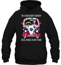 Load image into Gallery viewer, On dark desert high way Cool wind in my hair Los Angeles Chargers hippie car shirt