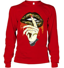 Load image into Gallery viewer, Shut the f ck up sexy Los Angeles Chargers glittering lips shirt