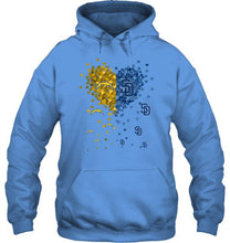 Load image into Gallery viewer, Los Angeles Chargers and San Diego Padres tiny hearts shaped fan shirt