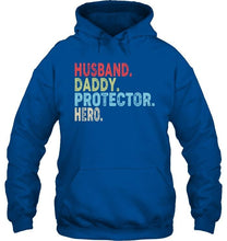 Load image into Gallery viewer, Husband daddy protector hero retro Black T Shirt
