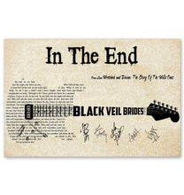 Load image into Gallery viewer, Black Veil Brides In the end lyric guitar typography signed poster