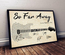 Load image into Gallery viewer, so far away avenged sevenfold guitar members signed typography poster canvas