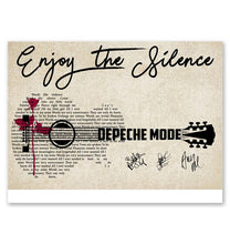 Load image into Gallery viewer, Depeche Mode enjoy the silence lyric guitar typography signed poster