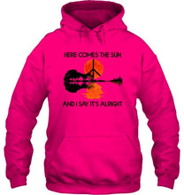 Load image into Gallery viewer, Here comes the sun and i say it's alright the beatles hippie jungle guitar shirt