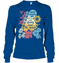 Load image into Gallery viewer, Guitar Flower Well I'm older now but i'm still running against the wind Black T Shirt