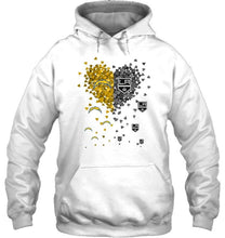 Load image into Gallery viewer, Los Angeles Chargers and Los Angeles Kings tiny hearts shaped fan shirt