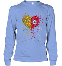 Load image into Gallery viewer, Los Angeles Chargers and Fresno State Bulldogs tiny hearts shaped fan shirt