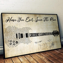 Load image into Gallery viewer, have you ever seen the rain creedence clearwater revival signed guitar typoraphy poster canvas