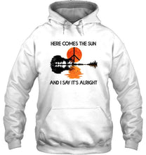 Load image into Gallery viewer, Here comes the sun and i say it's alright the beatles hippie jungle guitar shirt