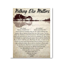 Load image into Gallery viewer, Metallica Nothing Else Matters lyric heart typography jungle guitar canvas