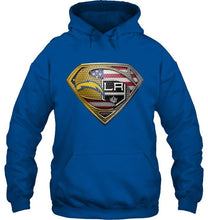 Load image into Gallery viewer, Los Angeles Chargers and Los Angeles Kings superman american flag layer shirt