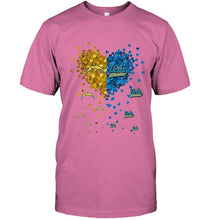 Load image into Gallery viewer, Los Angeles Chargers and UCLA Bruins tiny hearts shaped fan shirt