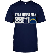 Load image into Gallery viewer, I'm simple man loves bobs beer Los Angeles Chargers fan shirt