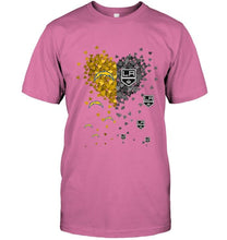 Load image into Gallery viewer, Los Angeles Chargers and Los Angeles Kings tiny hearts shaped fan shirt