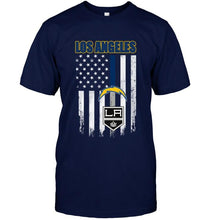 Load image into Gallery viewer, Los Angeles Los Angeles Chargers Los Angeles Kings american flag shirt