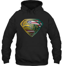 Load image into Gallery viewer, Los Angeles Chargers and Oakland Athletics superman american flag layer shirt
