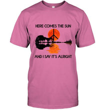 Load image into Gallery viewer, Here comes the sun and i say it's alright the beatles hippie jungle guitar shirt