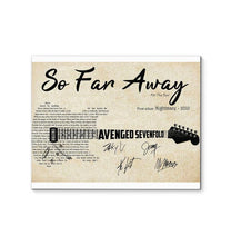 Load image into Gallery viewer, Avenged sevenfold so far away lyric guitar typography signed canvas