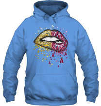 Load image into Gallery viewer, Los Angeles Chargers and Los Angeles Angels glitter pattern sexy lips t shirt