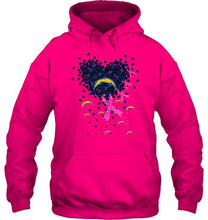 Load image into Gallery viewer, Los Angeles Chargers tiny heart love shaped br east cancer shirt