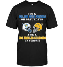 Load image into Gallery viewer, I'm San Jose State Spartans on saturdays and Los Angeles Chargers on sundays shirt