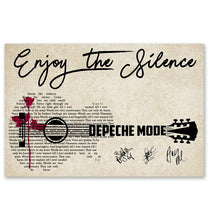 Load image into Gallery viewer, Depeche Mode enjoy the silence lyric guitar typography signed poster