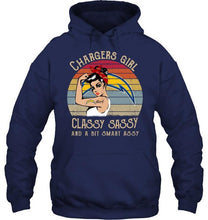 Load image into Gallery viewer, Los Angeles Chargers girl classy sasy and a bit smart asy retro shirt