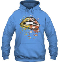 Load image into Gallery viewer, Los Angeles Chargers and San Francisco Giants glitter pattern sexy lips t shirt