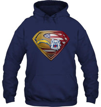 Load image into Gallery viewer, Los Angeles Chargers and Fresno State Bulldogs superman american flag layer shirt