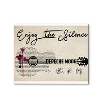 Load image into Gallery viewer, Depeche Mode enjoy the silence lyric guitar typography signed canvas