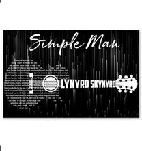 Load image into Gallery viewer, Simple man Lynyrd Skynyrd lyric guitar typography black layer poster