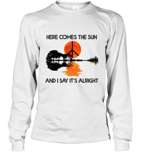 Load image into Gallery viewer, Here comes the sun and i say it's alright the beatles hippie jungle guitar shirt