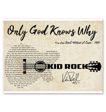 Load image into Gallery viewer, Kid Rock Only god knows why lyric guitar typography signed poster