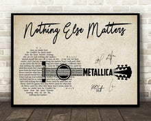 Load image into Gallery viewer, nothing else matters lyrics metallica guitar typography poster canvas