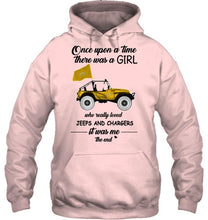 Load image into Gallery viewer, Once upon a time a girl really loved jeeps and Los Angeles Chargers it was me shirt