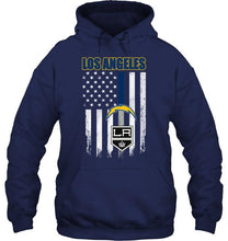Load image into Gallery viewer, Los Angeles Los Angeles Chargers Los Angeles Kings american flag shirt
