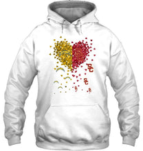 Load image into Gallery viewer, Los Angeles Chargers and USC Trojans tiny hearts shaped fan shirt