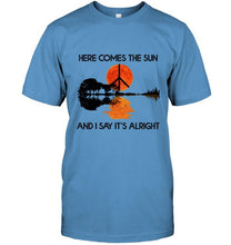Load image into Gallery viewer, Here comes the sun and i say it's alright the beatles hippie jungle guitar shirt