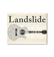 Load image into Gallery viewer, Stevie Nicks Landslide lyric I took my love I took it down guitar typography canvas