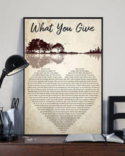 Load image into Gallery viewer, tesla what you give lyric heart typography jungle guitar poster canvas