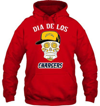 Load image into Gallery viewer, Dia de los Los Angeles Chargers sugar skull poco loco shirt