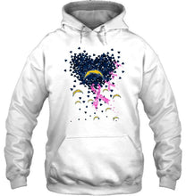 Load image into Gallery viewer, Los Angeles Chargers tiny heart love shaped br east cancer shirt