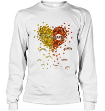 Load image into Gallery viewer, Los Angeles Chargers and San Francisco Giants tiny hearts shaped fan shirt