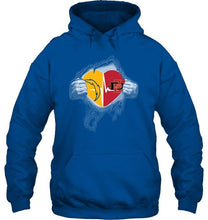 Load image into Gallery viewer, Los Angeles Chargers San Diego State Aztecs love heartbeat ripped shirt