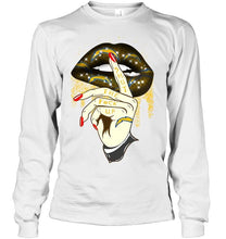 Load image into Gallery viewer, Shut the f ck up sexy Los Angeles Chargers glittering lips shirt