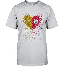 Load image into Gallery viewer, Los Angeles Chargers and Fresno State Bulldogs tiny hearts shaped fan shirt