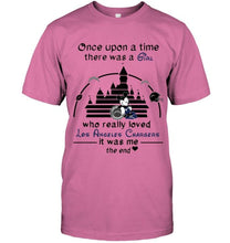 Load image into Gallery viewer, Once upon a time there was girl really loved los angeles chargers it was me mickey disney castle shirt